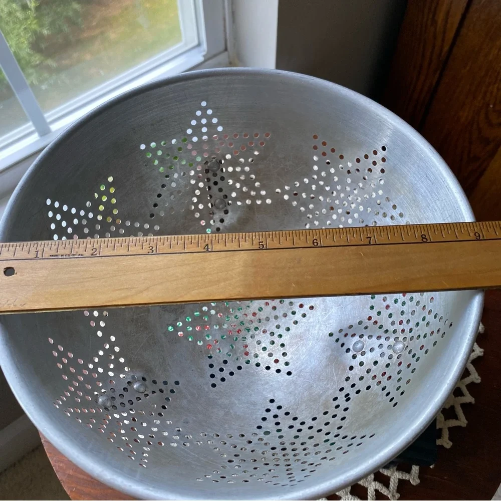 Vintage Silver Metal Colander